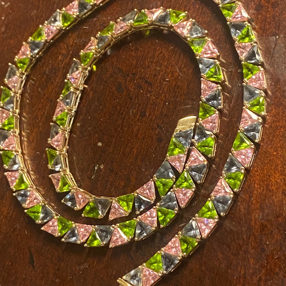 925 Sterling Triangle Cut Statement Necklace18” - image 6